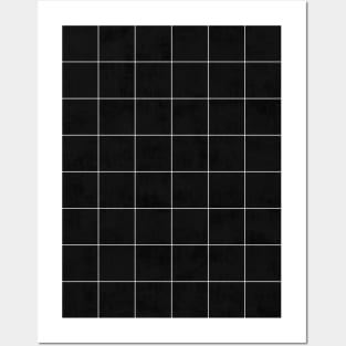 Large Grid Pattern - Black Posters and Art